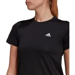 ADIDAS Women's Aeroready D2M 3-Stripe Short-Sleeve Tee -Heb Fashion Shop 2078007 001 alt4