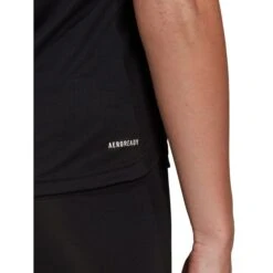 ADIDAS Women's Aeroready D2M 3-Stripe Short-Sleeve Tee -Heb Fashion Shop 2078007 001 alt5