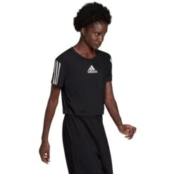 ADIDAS Women's Aeroready Crop Sport Short-Sleeve Tee -Heb Fashion Shop 2078008 001 alt3