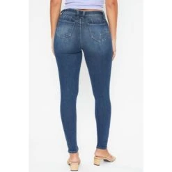 YMI Juniors' WannaBettaButt Vintage 1-Button Skinny Jeans -Heb Fashion Shop 2078091 405 alt2