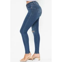 YMI Juniors' WannaBettaButt Vintage 1-Button Skinny Jeans -Heb Fashion Shop 2078091 405 alt3