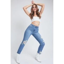 YMI Juniors' Dream Fit Mom Jeans 7 YMI Juniors' Dream Fit Mom Jeans -Heb Fashion Shop 2078153 403 alt3