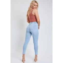 YMI Juniors' Vintage Dream High-Rise Ankle Jean W/ Unfinished Hem -Heb Fashion Shop 2078154 406 alt2