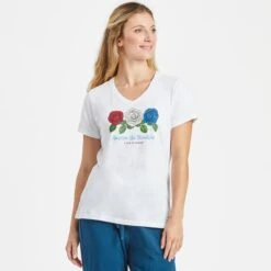 LIFE IS GOOD Women's America The Beautiful Crusher Short-Sleeve Tee -Heb Fashion Shop 2079671 101 alt2