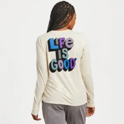 LIFE IS GOOD Women's Freestyle Crusher-Lite Long Sleeve Graphic Tee -Heb Fashion Shop 2079672 101 alt3