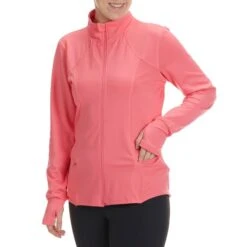 RBX Women's Double Peached Interlock Jacket W/ Zip Pockets -Heb Fashion Shop 2081013 607 alt2