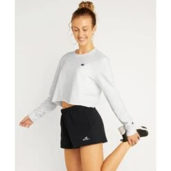 CHAMPION Juniors' Boyfriend Cropped Long-Sleeve Tee -Heb Fashion Shop 2082286 101 alt5