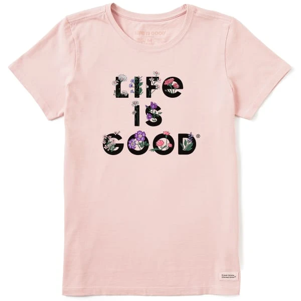 LIFE IS GOOD Women's Stack Flowers Short-Sleeve Tee 1 LIFE IS GOOD Women's Stack Flowers Short-Sleeve Tee