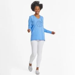 LIFE IS GOOD Women's Positive Sun Long-Sleeve Crusher Lite Hooded Tee -Heb Fashion Shop 2082667 405 alt4