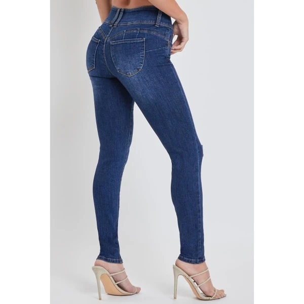 YMI Juniors' WannaBettaButt Mid Rise 3-Button Skinny Jean 2 YMI Juniors' WannaBettaButt Mid Rise 3-Button Skinny Jean - Image 2