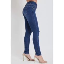 YMI Juniors' WannaBettaButt Mid Rise 3-Button Skinny Jean 7 YMI Juniors' WannaBettaButt Mid Rise 3-Button Skinny Jean -Heb Fashion Shop 2083003 403 alt2