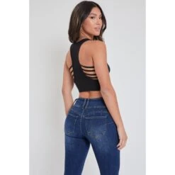 YMI Juniors' WannaBettaButt Mid Rise 3-Button Skinny Jean 8 YMI Juniors' WannaBettaButt Mid Rise 3-Button Skinny Jean -Heb Fashion Shop 2083003 403 alt3