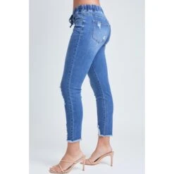 YMI Juniors' High-Rise Denim Ankle Jogger -Heb Fashion Shop 2083004 405 alt2