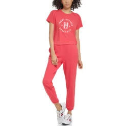 TOMMY HILFIGER Women's Boxy Short-Sleeve Graphic Tee -Heb Fashion Shop 2084189 630 alt3