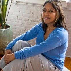 EMS Women's Softspun Long-Sleeve V-Neck -Heb Fashion Shop 2085509 405 alt4