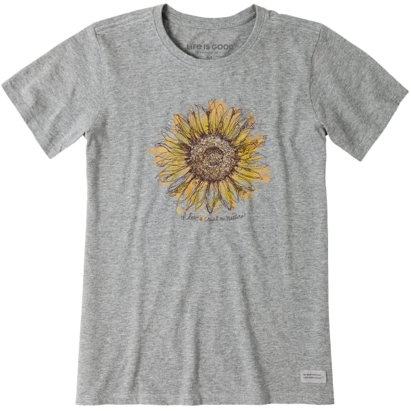 LIFE IS GOOD Women's Scribbled Sunflower Short-Sleeve Crusher Tee 1 LIFE IS GOOD Women's Scribbled Sunflower Short-Sleeve Crusher Tee