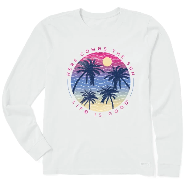 LIFE IS GOOD Women's Here Comes The Sun Long-Sleeve Crusher Tee 1 LIFE IS GOOD Women's Here Comes The Sun Long-Sleeve Crusher Tee