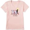 LIFE IS GOOD Women Tie Dye Dog Beach Chairs Short-Sleeve Vee