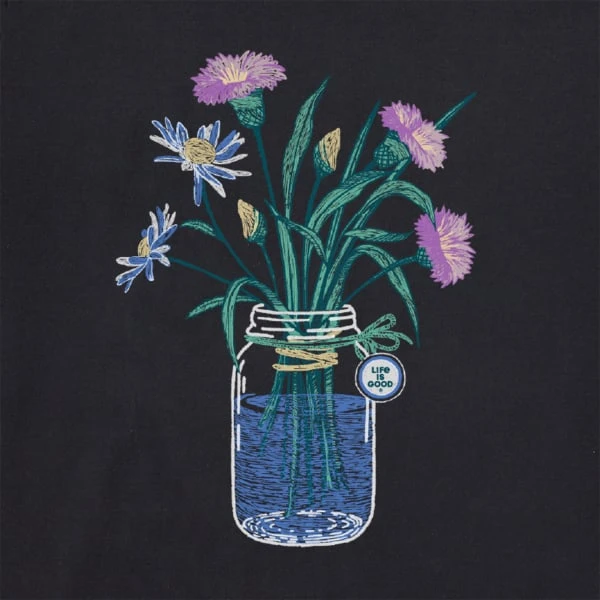LIFE IS GOOD Women's Wildflower Jar Crusher-LITE Short-Sleeve Vee 2 LIFE IS GOOD Women's Wildflower Jar Crusher-LITE Short-Sleeve Vee - Image 2