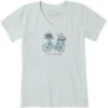 LIFE IS GOOD Women's Bike Flower Baskets Short-Sleeve Vee